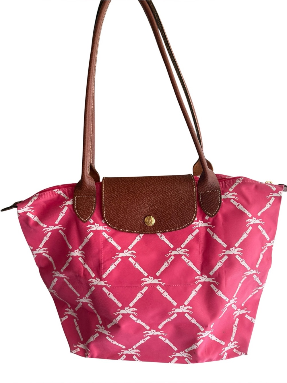 Auth Longchamp Pink Le Pliage Small Tote Bag